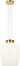 Vetro 27 Pendant by Sean Lavin in Hand-Rubbed Antique Brass, second full view of the lit pendant on its three cables