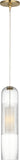 Leano 15 Pendant by Sean Lavin in Hand-Rubbed Antique Brass, second full view of the glass cylinder