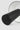 Black Sesa Short Accent lamp tipped on its side showing the underside of the shade and base
