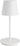 Nevis Short Accent rechargeable table lamp in Matte White, angled view on white
