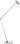 Ponte X-Large table lamp in Polished Nickel, side view with the arm extended