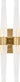 Lassell Double Tall Sconce by Sean Lavin in Natural Brass, front view of the lit crystal tubes with natural brass hardware