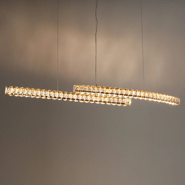  2-Tier 51" Linear Pendant Light in Brass Finish by Vaquita