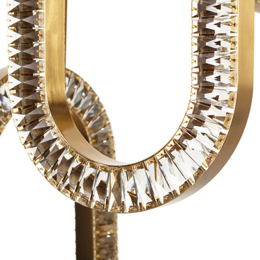 Verbena 3 Shade Crystal Chandelier with LED Lights - Brass Finish