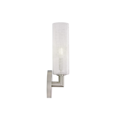 Visual Comfort Modern Vetra wall light with hand blown linen weave glass shade