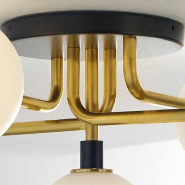 Energy-efficient 5-light LED ceiling lamp with opal glass, perfect for upscale home or commercial environments