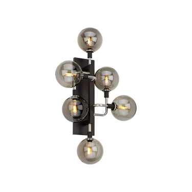 Viaggio modern LED wall sconce with clustered glass globes providing soft ambient illumination