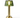 Green glass shade battery powered table lamp, Victoria, showing dimmable light on a dining table.