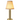 Aged brass Victoria lamp, with a cotton lampshade, providing a soft diffused sidelight.