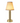 Aged brass Victoria lamp, with a cotton lampshade, providing a soft diffused sidelight.