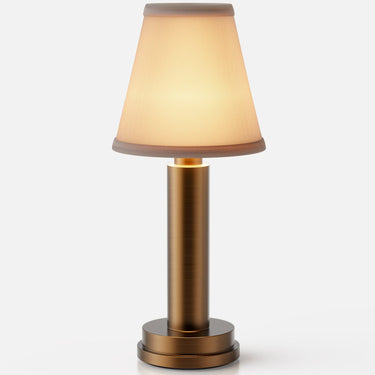 Victoria rechargeable lamp by NEOZ – Aged Brass with cotton shade