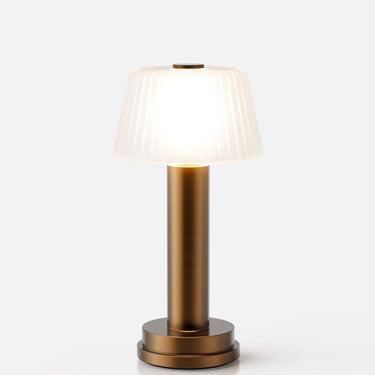 Victoria Glass rechargeable lamp by NEOZ – Aged Brass with frosted glass shade