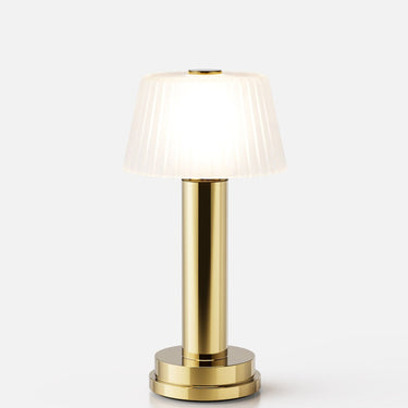 Victoria Glass rechargeable lamp by NEOZ – Brass with frosted glass shade