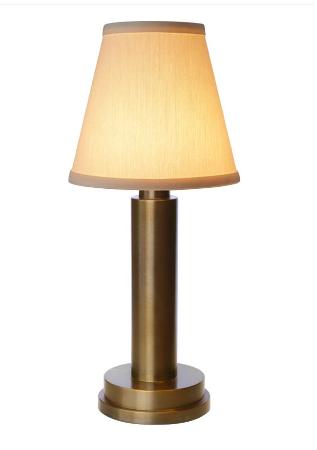 Victoria Cordless Table Lamp - Aged Brass - Cotton| Neoz 