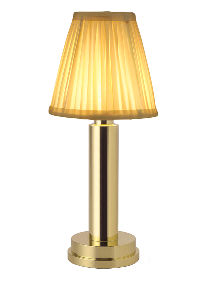 Victoria Cordless Table Lamp - Brass - Pleated | Neoz 