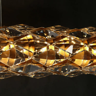 Brass Crystal Pendant Light for Dining Room