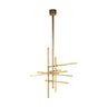 Hand Rubbed Antique Brass Cityscape Geometric Crystal LED Chandelier, 36 inch - Dining Room Lighting