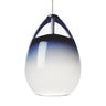 Alina 700MPALI pendant light, antique bronze finish, steel blue glass, monorail installation, contemporary dining room lighting.