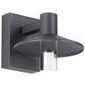 Visual Comfort Ash 8-inch outdoor wall sconce in charcoal finish - 700OWASHH - front view.