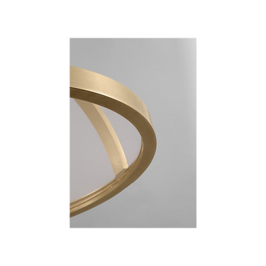 Modern Visual Comfort Cerne round chandelier in natural brass with integrated LED light