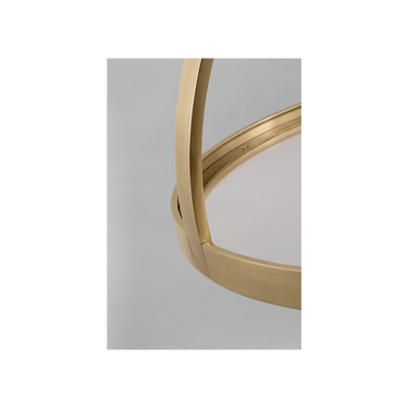 Kelly Wearstler Cerne chandelier with warm 2700K LED lighting in contemporary living room