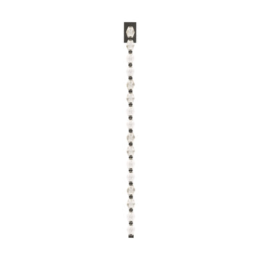 Dark bronze 53 inch crystal display wall sconce, high ceiling entryway fixture, energy efficient LED.
