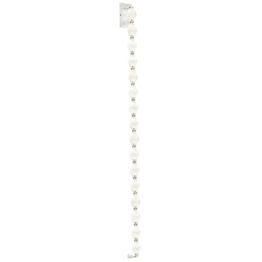Polished Nickel slim profile 53 inch crystal bar wall lamp, 3000K LED, wall anchor mount, luxury hotel style lighting.