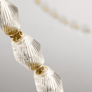 Natural brass crystal chandelier, 132 light, Sean Lavin design, contemporary brass lighting
