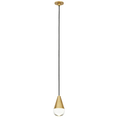 Cupola LED pendant light with crystal dome shade in hand-rubbed antique brass by Visual Comfort