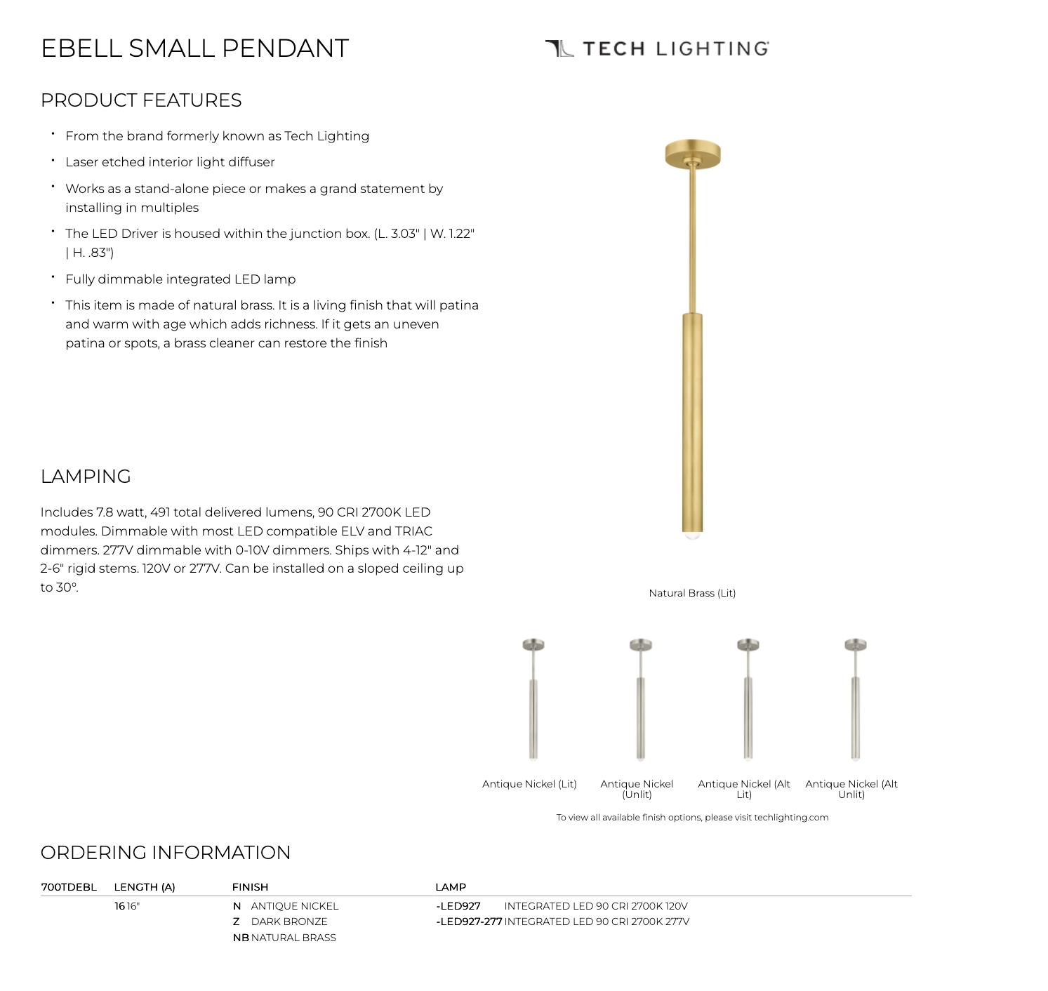 Ebell Small Pendant Light | Adjustable Kitchen Pendant 3