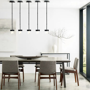 Modern small pendant fixture Visual Comfort Esfera 700TDESF5 brass and black for dining area.