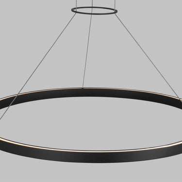Fiama 36" matte black LED suspension light—dimmable, energy-efficient, and designed for residential and commercial applications.