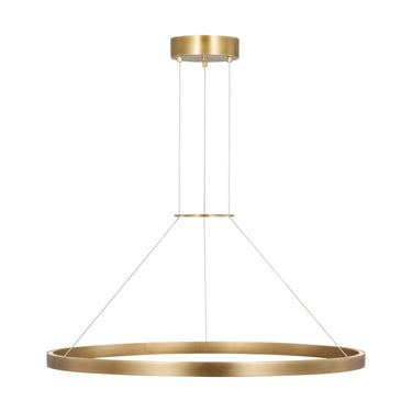 Visual Comfort Fiama 36-inch brass LED ring chandelier for modern interiors