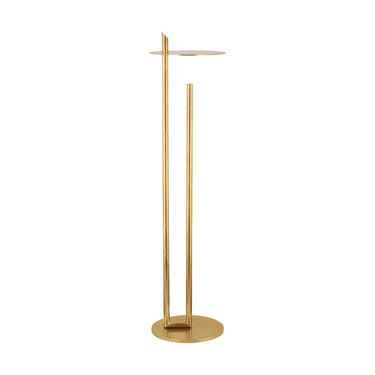 Tall brass designer LED floor lamp with touch dimming for home or office