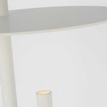 Contemporary white finish floor lamp with integrated LED and dimmer control