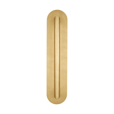 Natural brass wall sconce with integrated LED and postmodern design for upscale interiors