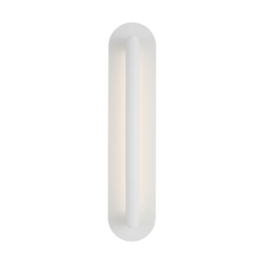 Visual Comfort 23-inch sconce in soft white with clean geometric lines and 2700K LED lighting