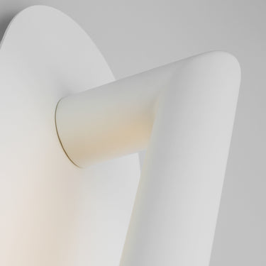 Minimalist wall sconce in soft white with warm 2700K LED and universal voltage compatibility