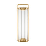 Flacara 24 rechargeable lantern in natural brass with textured glass by Visual Comfort, model KWFL61827HABCG