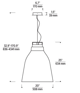 Forge Large Tall Pendant Light Dimensions