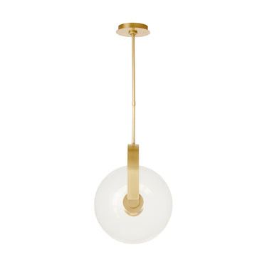 14.8 inch Fues LED hanging light with Italian clear glass and warm brass finish