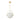 Suspended LED pendant light with opal globe glass and brass mount, 14.8 inch wide
