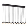 Gable 18-light alabaster linear chandelier by Visual Comfort suspended above modern kitchen island