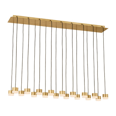Modern dining room chandelier with alabaster shades and brass canopy