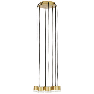 Contemporary Multi-Light LED Chandelier – Gable 8-Light Fixture by Visual Comfort with Brass or Black Finish and Crystal Optic Pendants