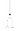 Sleek 2.5" wide hanging light with alabaster shade and adjustable 11-foot cord in Brass or Black Finish