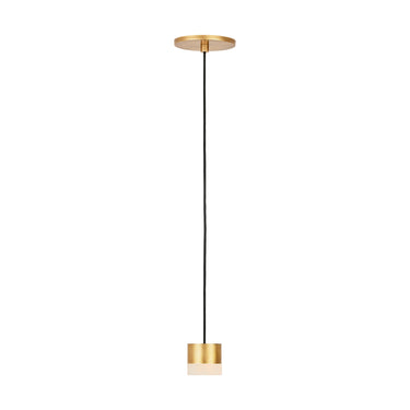 Modern alabaster mini pendant with integrated LED and 3000K color temperature in Brass Finish