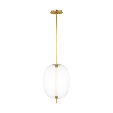 Elegant modern classic ceiling light with dimmable LED and hand-blown Italian glass shade for home or business