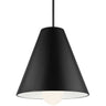 Modern matte black conical pendant light with LED, ideal for contemporary kitchens and open concept spaces