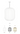 Brass Kai 2 22.5 inch pendant lighting with integrated 749-lumen LED for commercial and residential use in white, black or brass finish